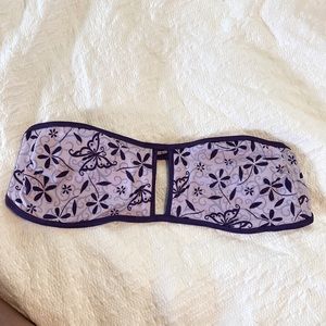 Swimsuit Top Purple Medium Strapless Bikini